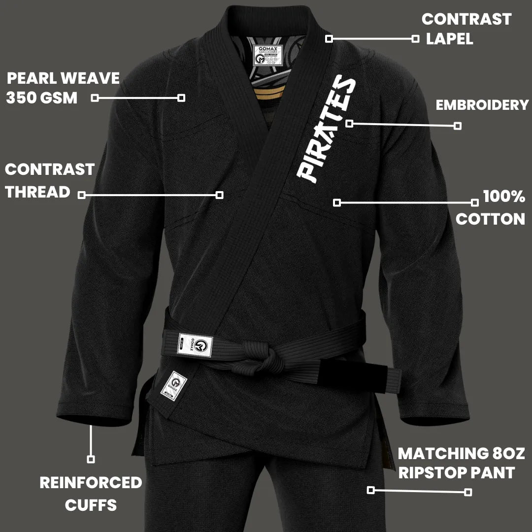 Pirates Sublimation Black Brazilian Jiu Jitsu Gi - Premium Summit Series (BJJ GI)