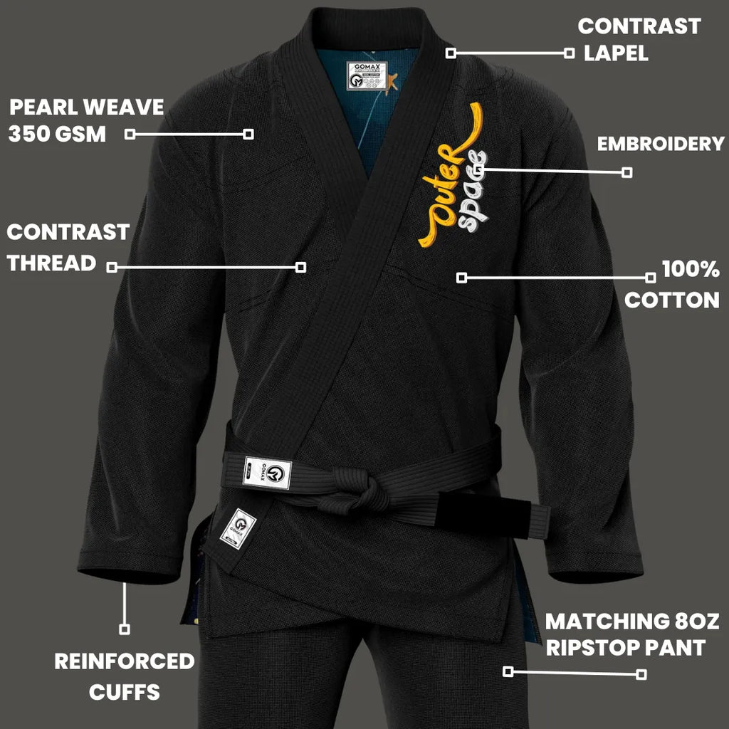 Outer Space Sublimation Black Brazilian Jiu Jitsu Gi - Premium Summit Series (BJJ GI)