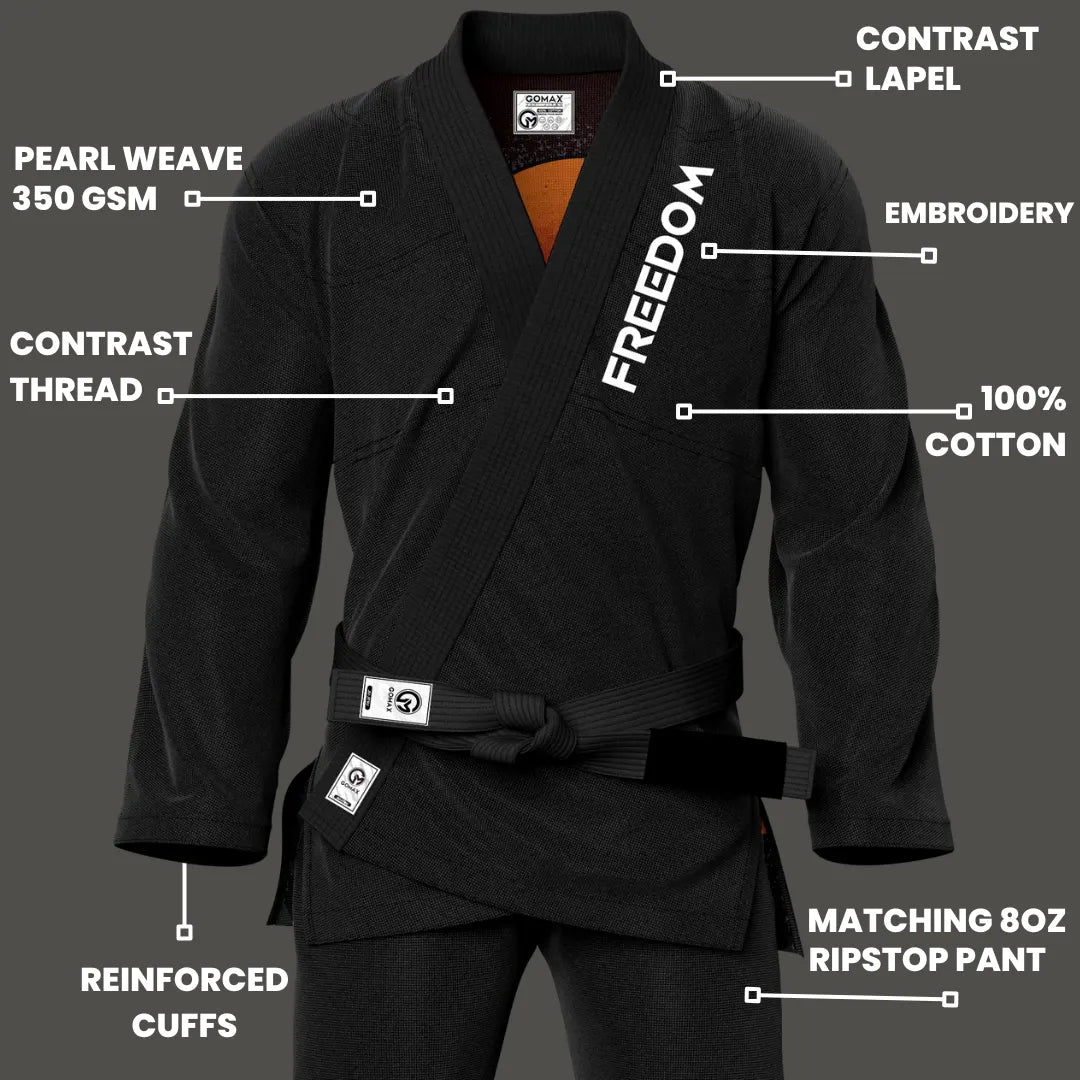 Freedom Sublimation Black Brazilian Jiu Jitsu Gi - Premium Summit Series (BJJ GI)