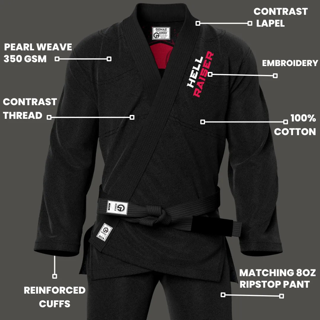 Hello Raiser Sublimation Black Brazilian Jiu Jitsu Gi - Premium Summit Series (BJJ GI)