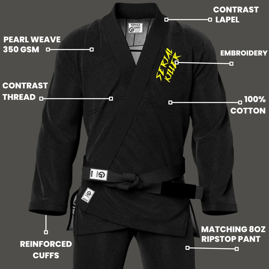 Serial Killer Sublimation Black Brazilian Jiu Jitsu Gi - Premium Summit Series (BJJ GI)