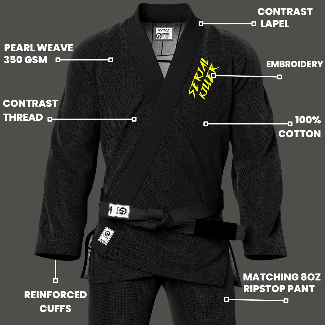 Serial Killer Sublimation Black Brazilian Jiu Jitsu Gi - Premium Summit Series (BJJ GI)