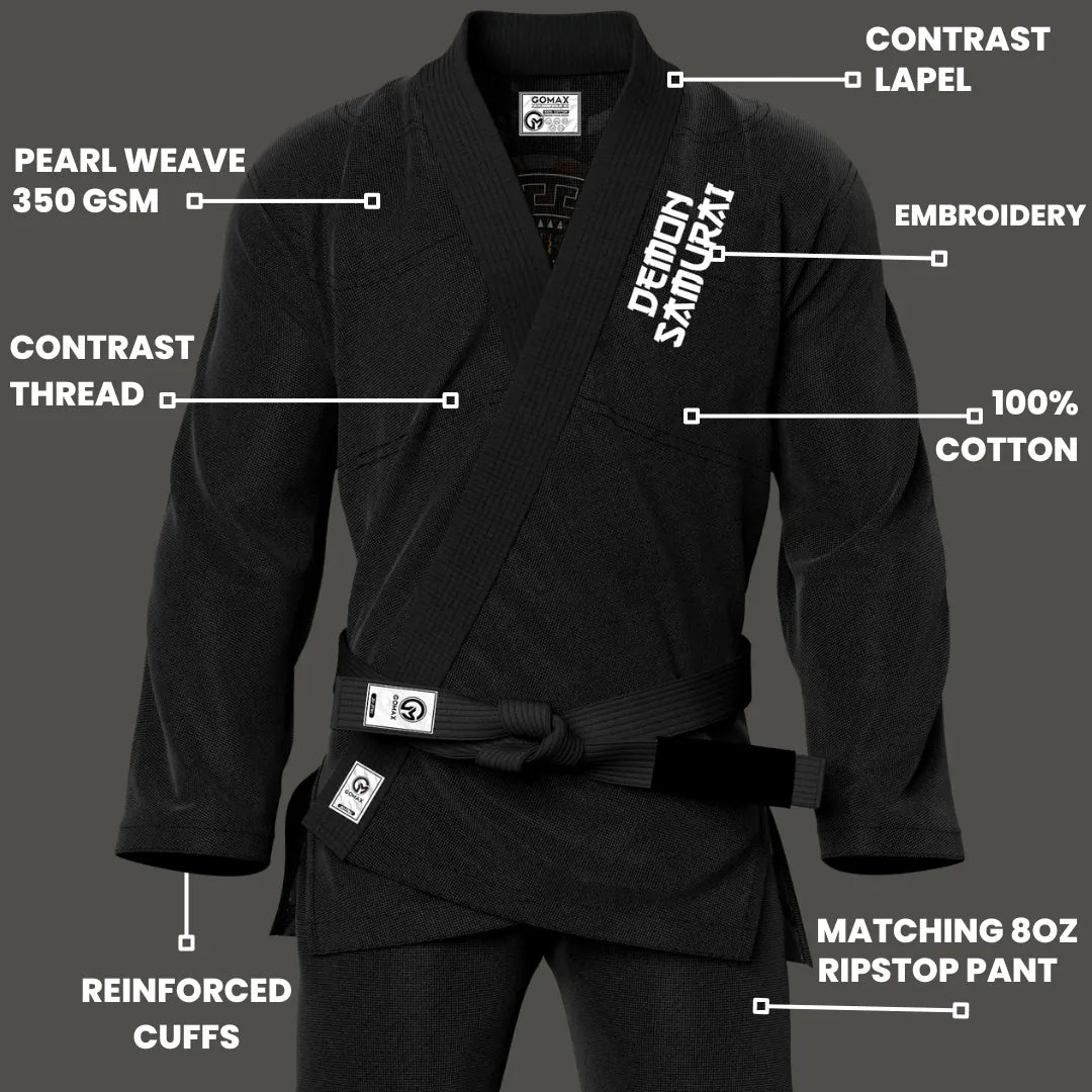 Demon Samurai Sublimation Black Brazilian Jiu Jitsu Gi - Premium Summit Series (BJJ GI)