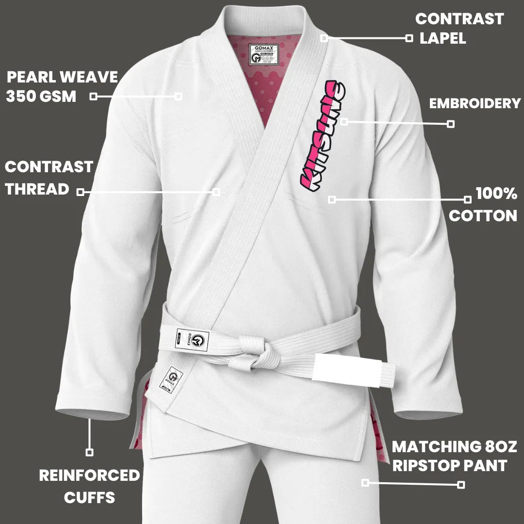 White Kitsune Warrior Gi Sublimation Brazilian Jiu Jitsu Gi - Premium Summit Series (BJJ GI)