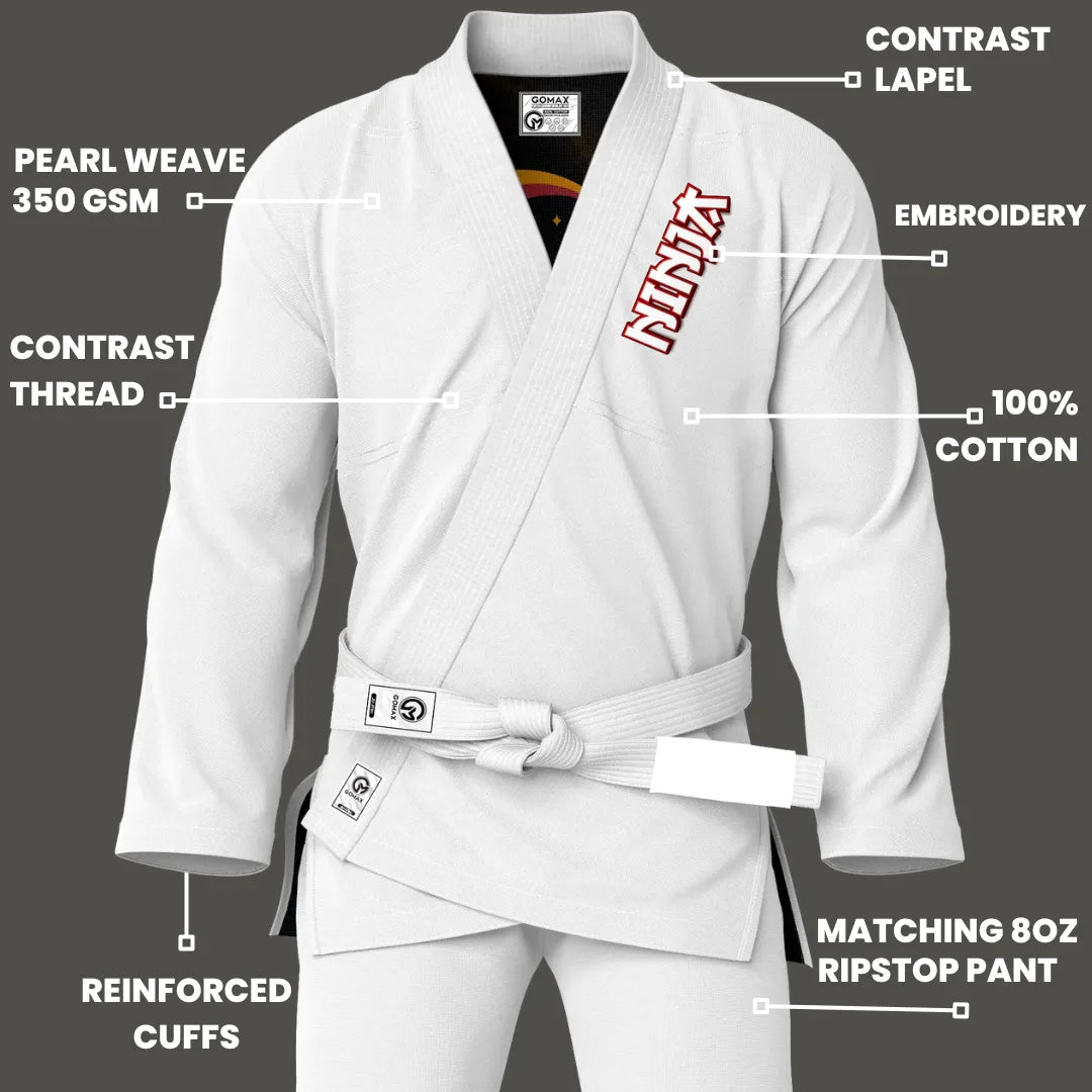 White Ninja Sublimation Brazilian Jiu Jitsu Gi - Premium Summit Series (BJJ GI)