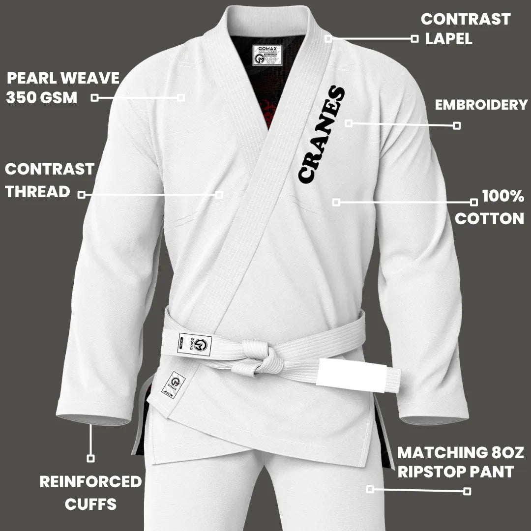 White Cranes Sublimation Brazilian Jiu Jitsu Gi - Premium Summit Series (BJJ GI)