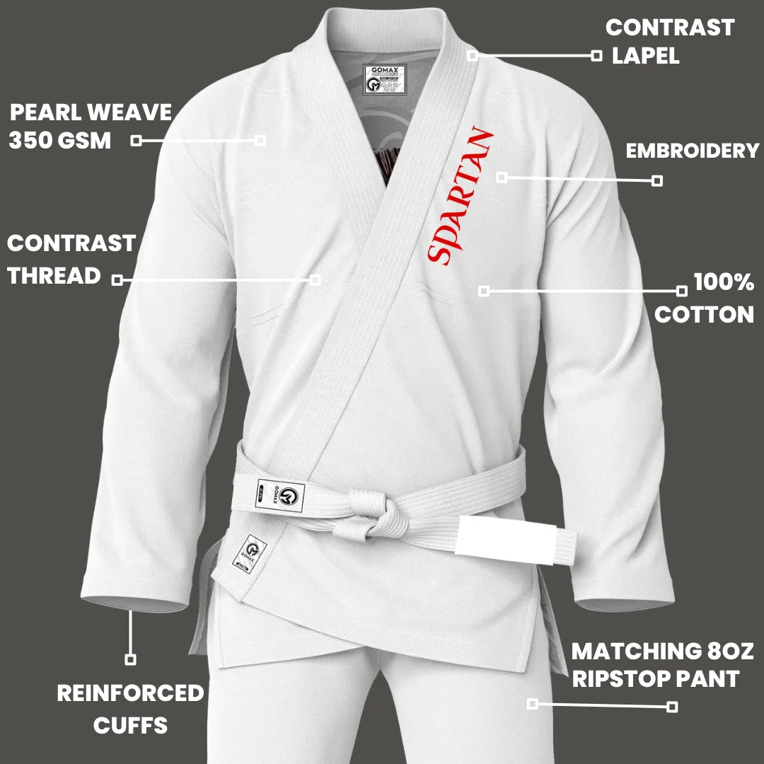 White Spartan Sublimation Brazilian Jiu Jitsu Gi - Premium Summit Series (BJJ GI)