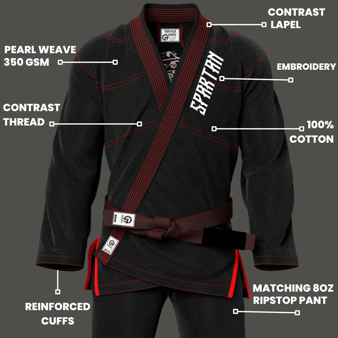 Spartan Sublimation Black Brazilian Jiu Jitsu Gi - Premium Summit Series (BJJ GI)