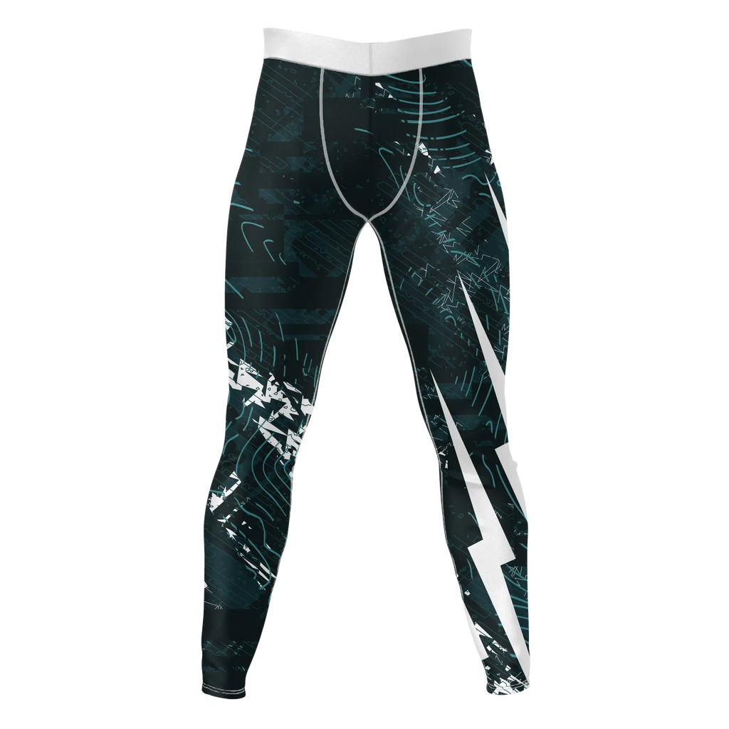 Teal Surge – Premium BJJ Rash Guard Compression Pants/Spats/Leggings for Men & Women