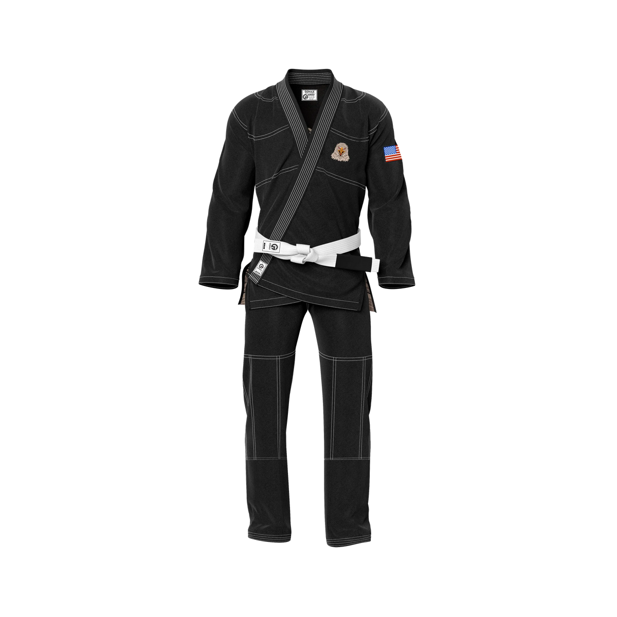 USA jiu jitsu gi men’s cut shown in academy setting with tapered fit and bold branding