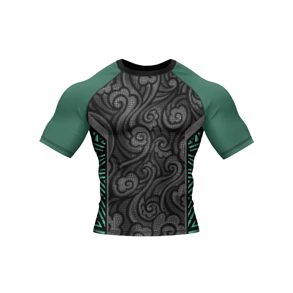 Verdant Spiral - Premium BJJ Rash Guard / Compression Top for Men/Women