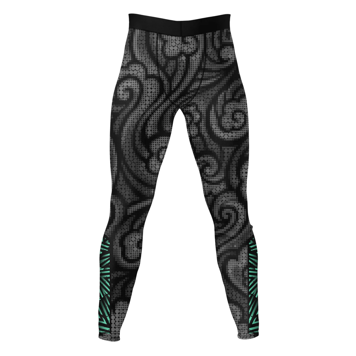 Verdant Swirl – Premium BJJ Rash Guard Compression Pants/Spats/Leggings for Men & Women