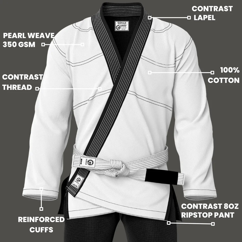 White/Black BJJ Gi - Brazilian Jiu Jitsu Gi Core Series - G3