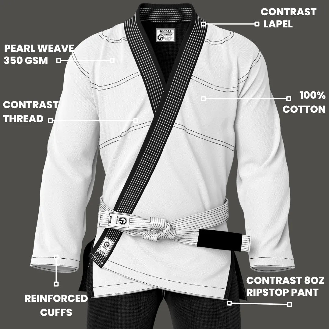 White/Black BJJ Gi - Brazilian Jiu Jitsu Gi Core Series - G3