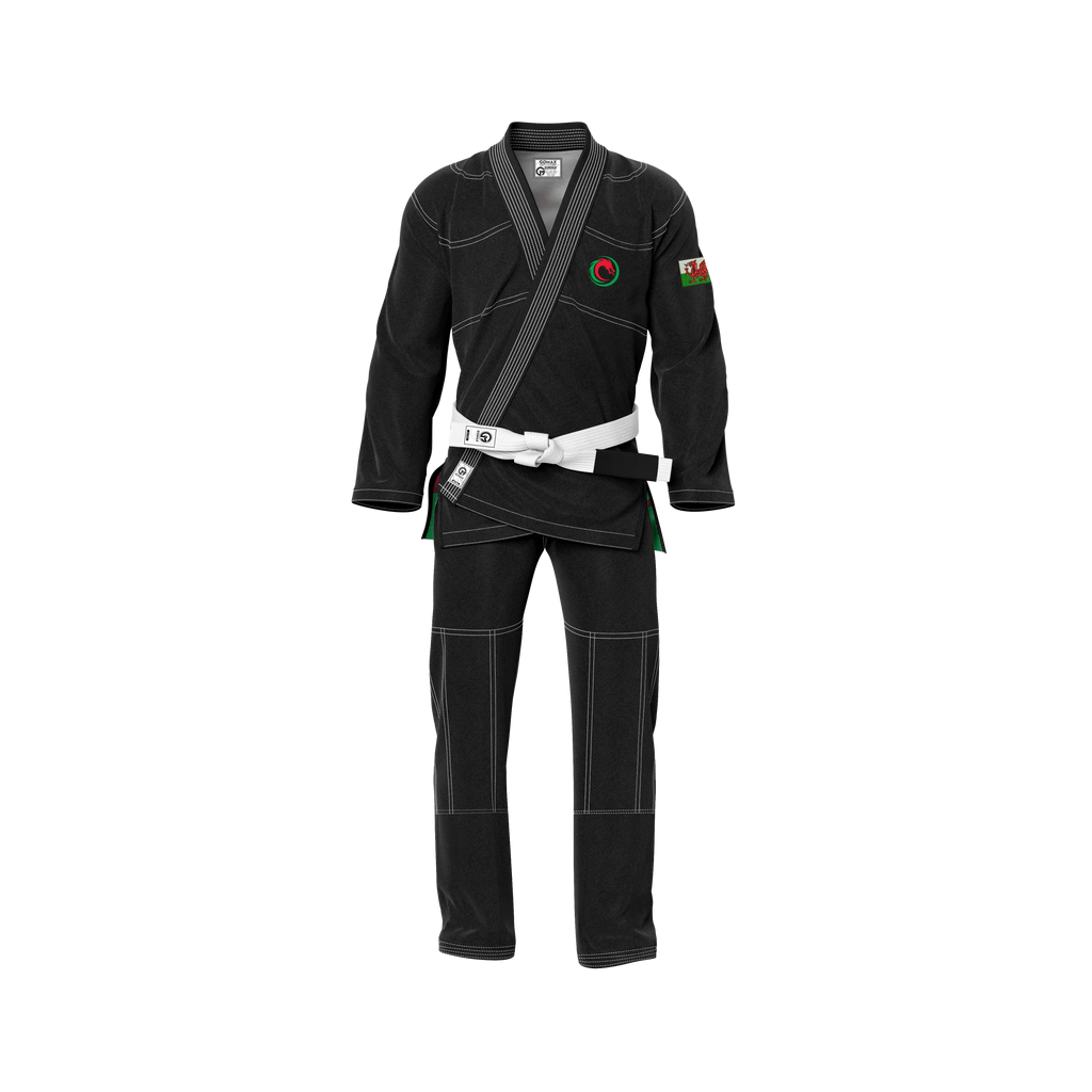 Wales Black Sublimation Brazilian Jiu Jitsu Gi - Patriotic Series Flagwave (BJJ GI)