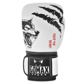 Iron Strike Pro Wolf Boxing Glove White/Black – premium leather boxing glove front view