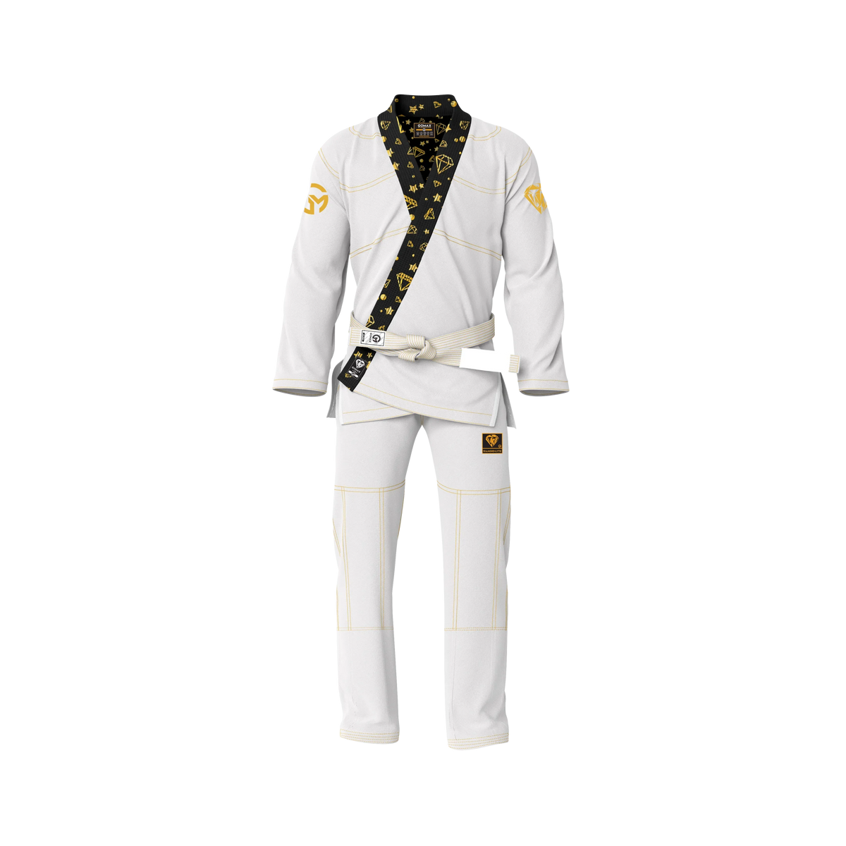 Lightweight white gi BJJ uniform designed for training and competition