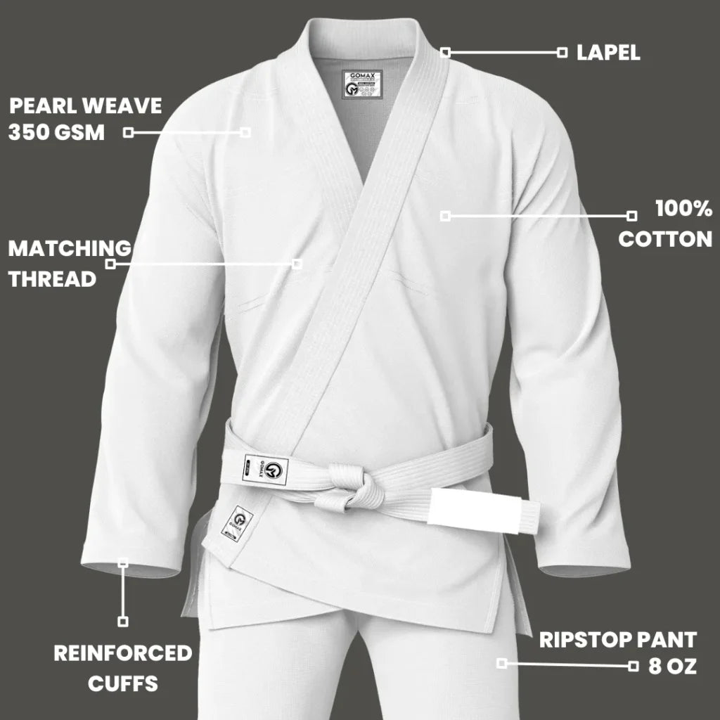 White BJJ Gi - Brazilian Jiu Jitsu Gi Core Series - G1