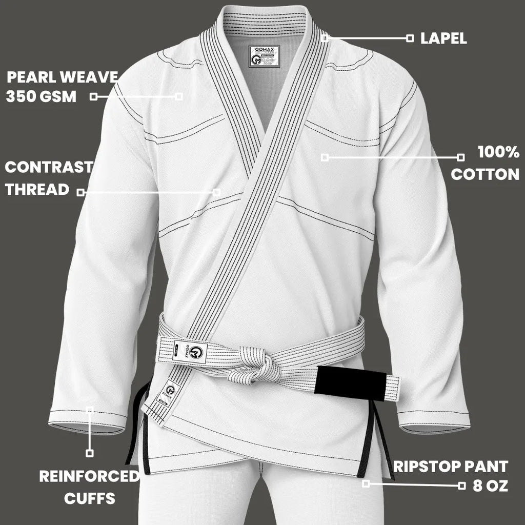 White BJJ Gi - Brazilian Jiu Jitsu Gi Core Series - G2
