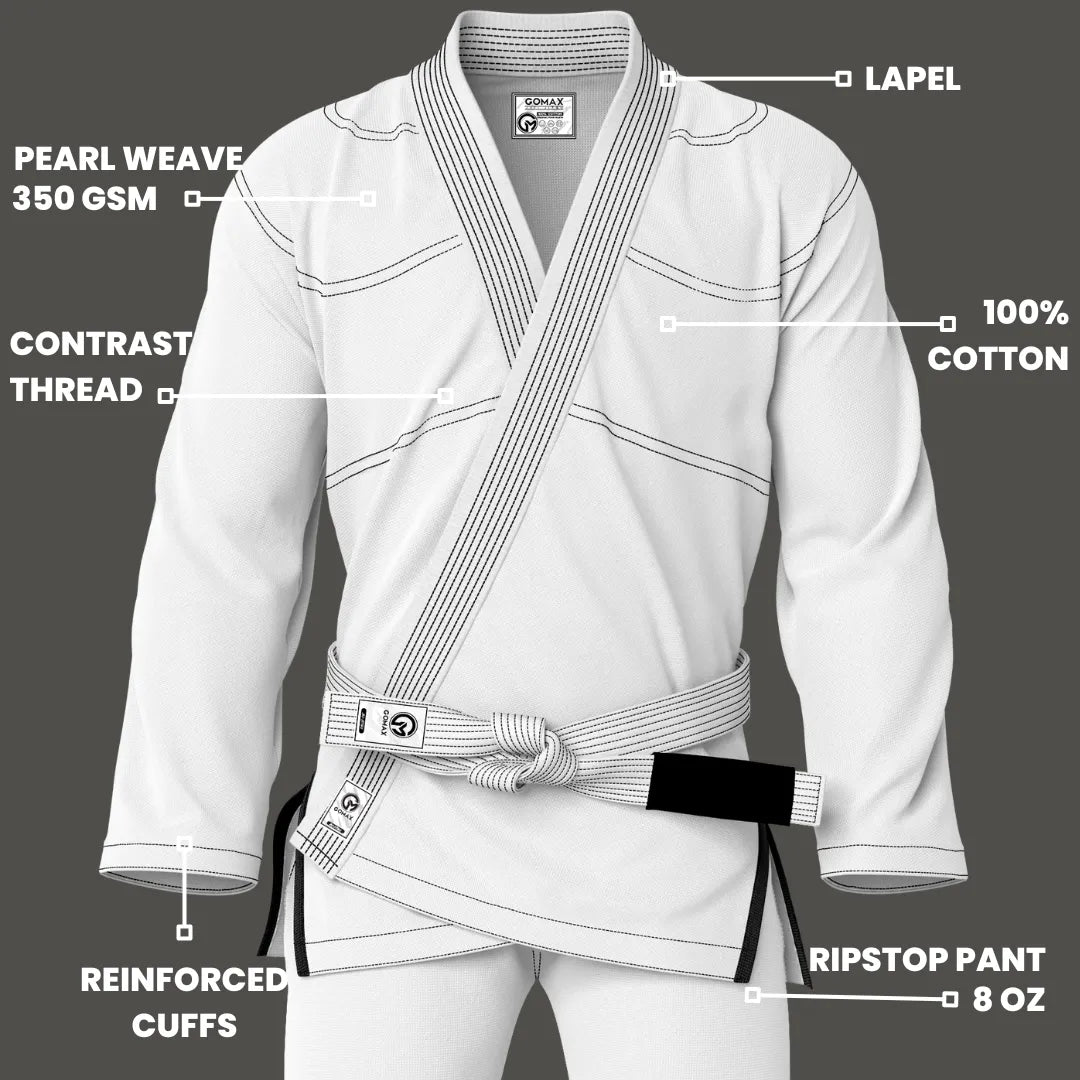 White BJJ Gi - Brazilian Jiu Jitsu Gi Core Series - G2