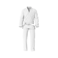 White BJJ Gi with pearl weave jacket and reinforced ripstop pants