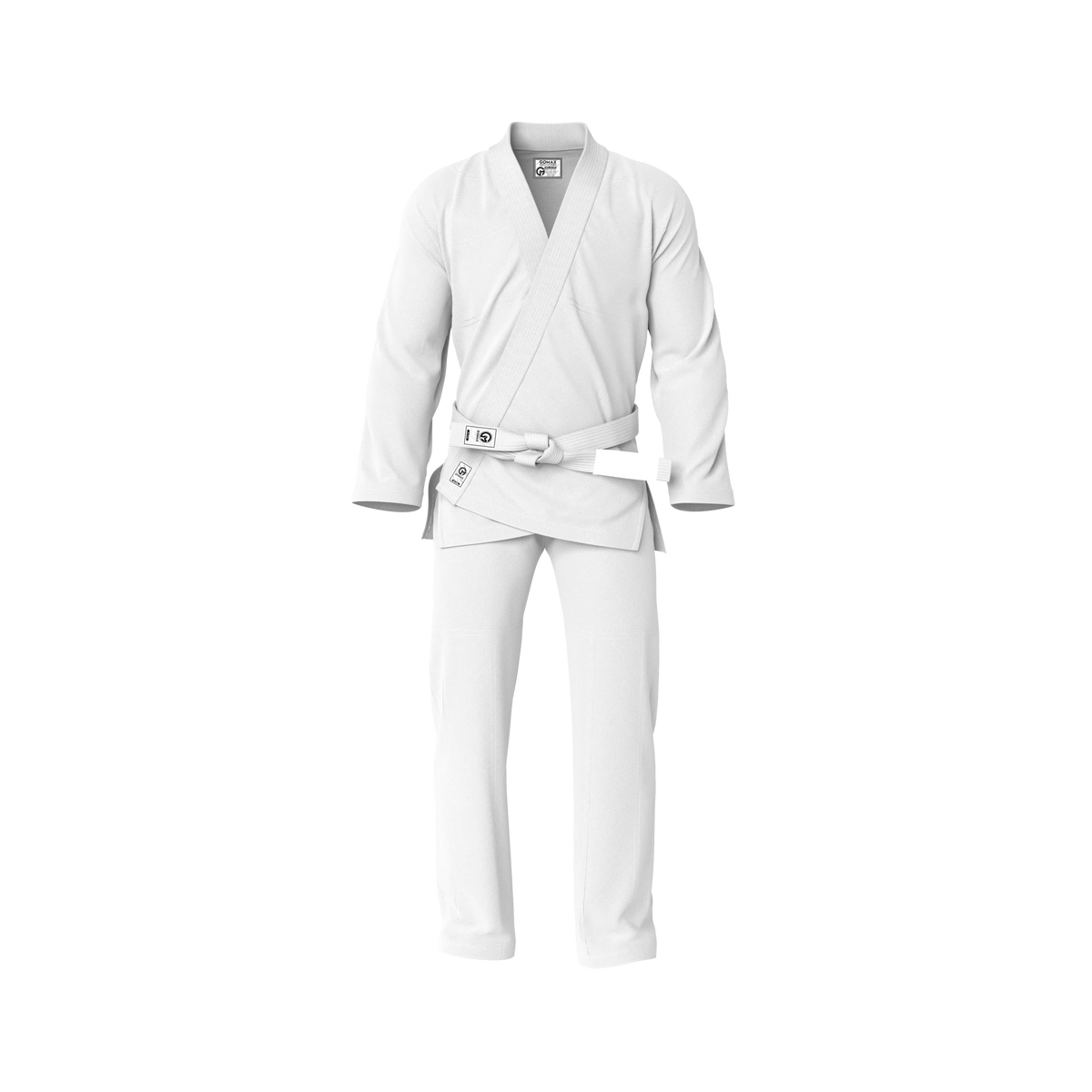 White BJJ Gi with pearl weave jacket and reinforced ripstop pants