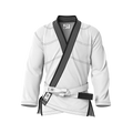 Front view of white gi for women showing tailored fit and sleek design for female athletes in BJJ.