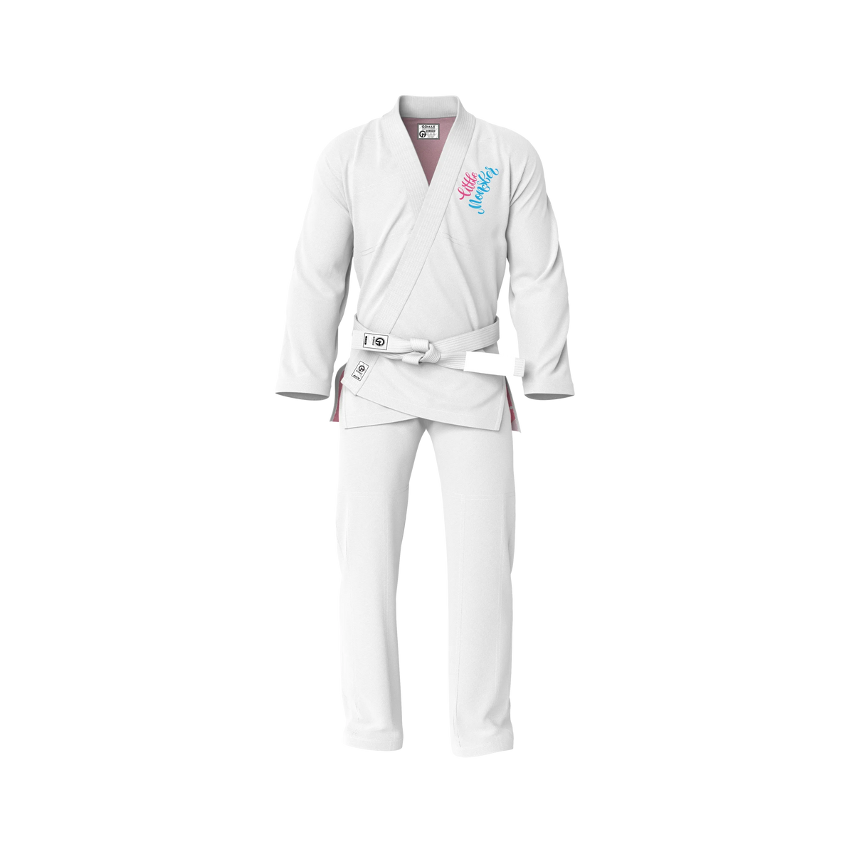 White Labubu BJJ Gi front view – premium martial arts gear for training and competition