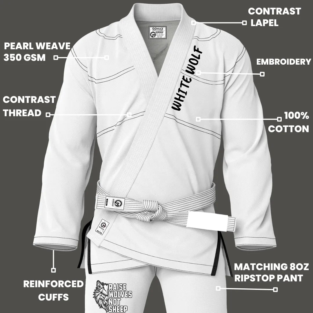 White Wolf Sublimation Brazilian Jiu Jitsu Gi - Premium Elite Series (BJJ GI)