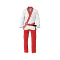 Lightweight White/Red gi BJJ uniform designed for training and competition