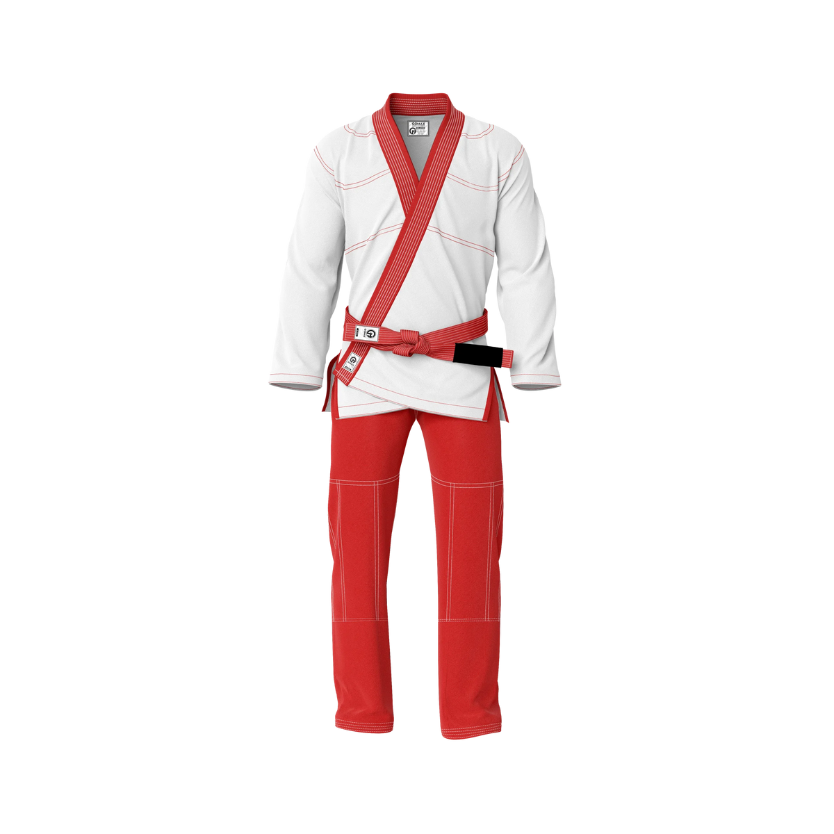 Lightweight White/Red gi BJJ uniform designed for training and competition