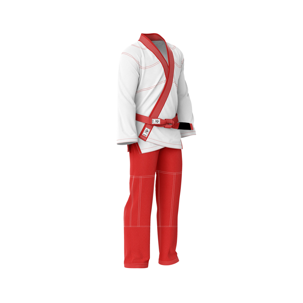 White/Red BJJ Gi - Brazilian Jiu Jitsu Gi Core Series - G3