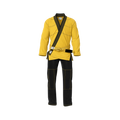 Custom Yellow Jiu Jitsu Gi with pearl weave jacket and comfortable athletic fit