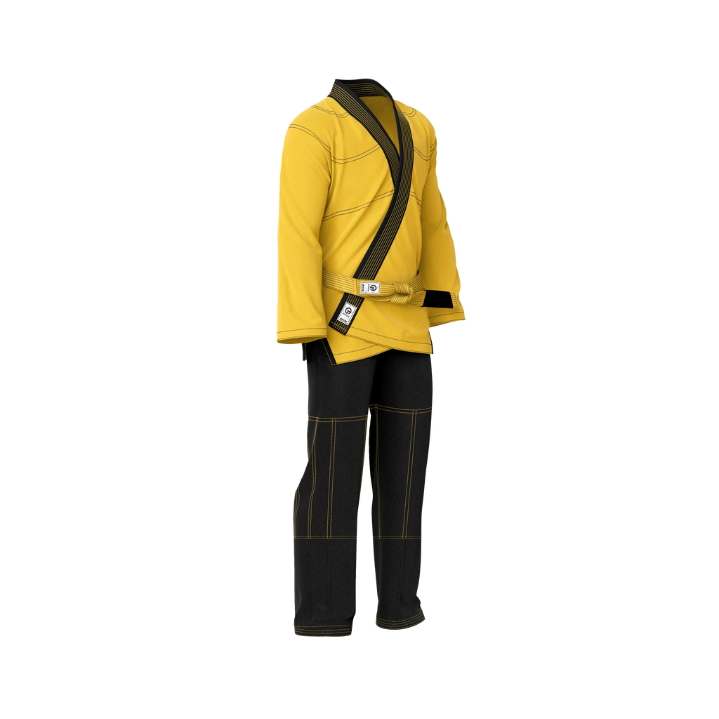 Brazilian Jiu Jitsu Yellow Gi with ripstop pants and reinforced collar for durability
