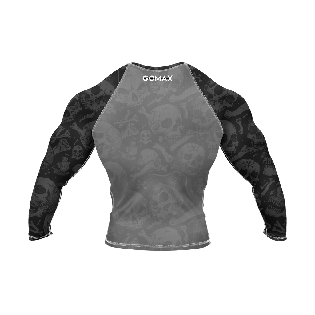 Skull Grey - Premium BJJ Rash Guard / Compression Top for Men/Women (Guardian Line)