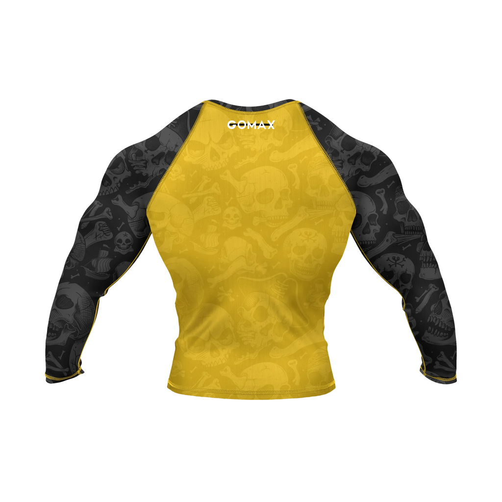 Skull Gold- Premium BJJ Rash Guard / Compression Top for Men/Women (Guardian Line)
