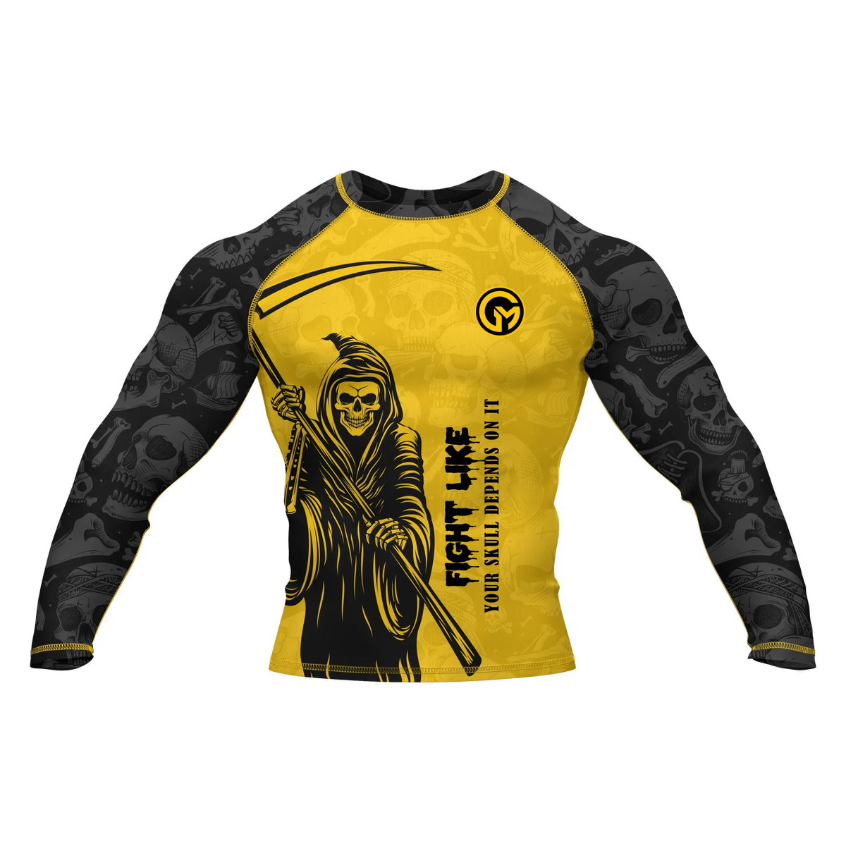 Skull Gold- Premium BJJ Rash Guard / Compression Top for Men/Women (Guardian Line)