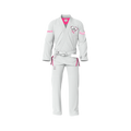 White BJJ Gi with pearl weave jacket and reinforced ripstop pants